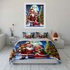 Christmas Santa Claus Family Scene Bedding Duvet Cover Set Duvet Cover Pillowcases  (1*Duvet Cover 2*Pillowcases, Without Duvet Insert)