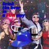 Novelty Place Guzzler Drinking Helmet - Adjustable Can Holder Cap Drinker Favor Hat - Straw for Beer and Soda - Party Fun Drinking Gadget (Blue)
