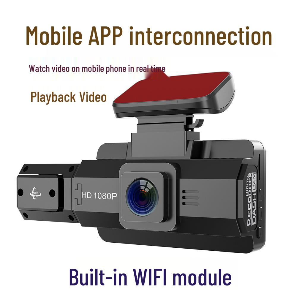 3" 1080P HD Car Dash Cam with Infrared Night Vision, Parking Monitor, and WIFI