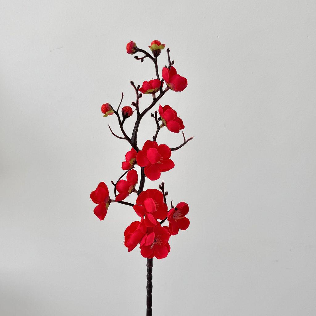 Artificial Plum Blossom Branch - Decorative Faux Flower Arrangement for Home
