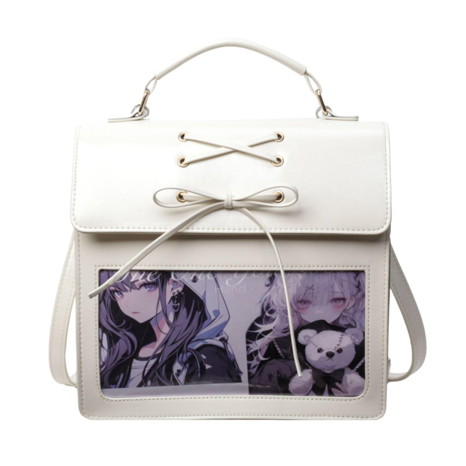 

Harujio Ita Bag Oshikatsu Oshikatsu Everyday Events Backpack, Backpack, Bag, Black, White, Silver, Cute, Stylish, Popular, Simple, Use, (White) білий