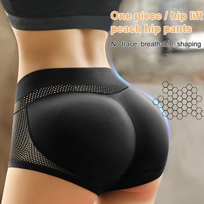 MJJ High Waist Latex Padded Seamless Panties Body Shaper Fake Butt Slimming Tummy Briefs for Daily Wear