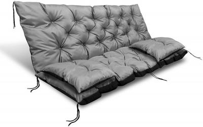 Garden Cushion 180x60x50 Cm + 2 Cushions for a Swing Bench, Waterproof, Gray