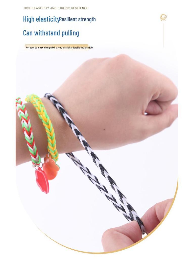 Liten Ferskenhjerte DIY Regnbue Strikkarmbåndsett: Pedagogisk leke for barn