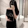 Trendy Party Purse with Detachable Chain Strap Shoulder Bag Handbag Suitable for Formal Occasions  Black