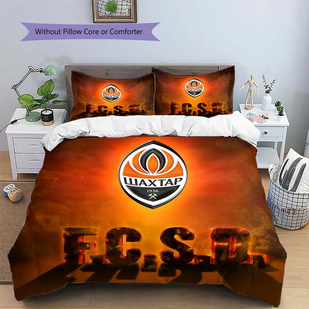 Shakhtar Donetsk Pattern Bedding Home Decoration Birthday Gift (1 * duvet cover + 2 * pillowcase, without core)