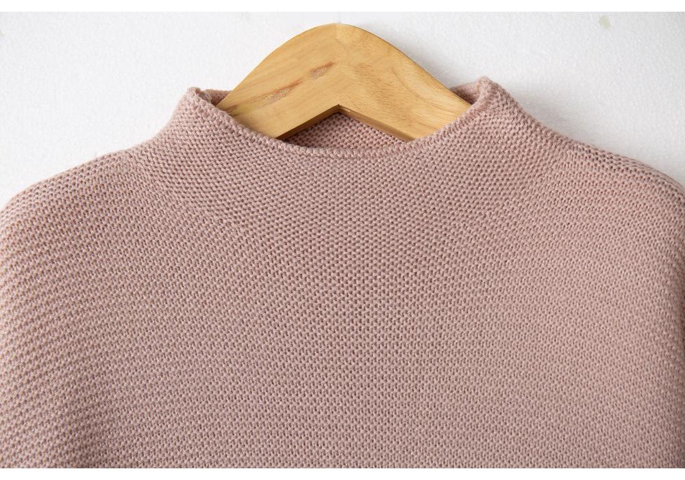 European & American Fashion Women's High Neck Loose Knit Pullover Sweater