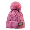 Women Solid Color Thicken Plush Beanie Cap Female Autumn Warm Crochet Hats Autumn and Winter Women's Pompom Knitted Hat