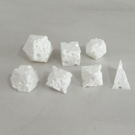 7Pcs/Set Cheese Dice D4/6/8/10/12/20 Multi-side Gaming Dice Adults Family Night Party Polyhedral Dice Board Game Essentials