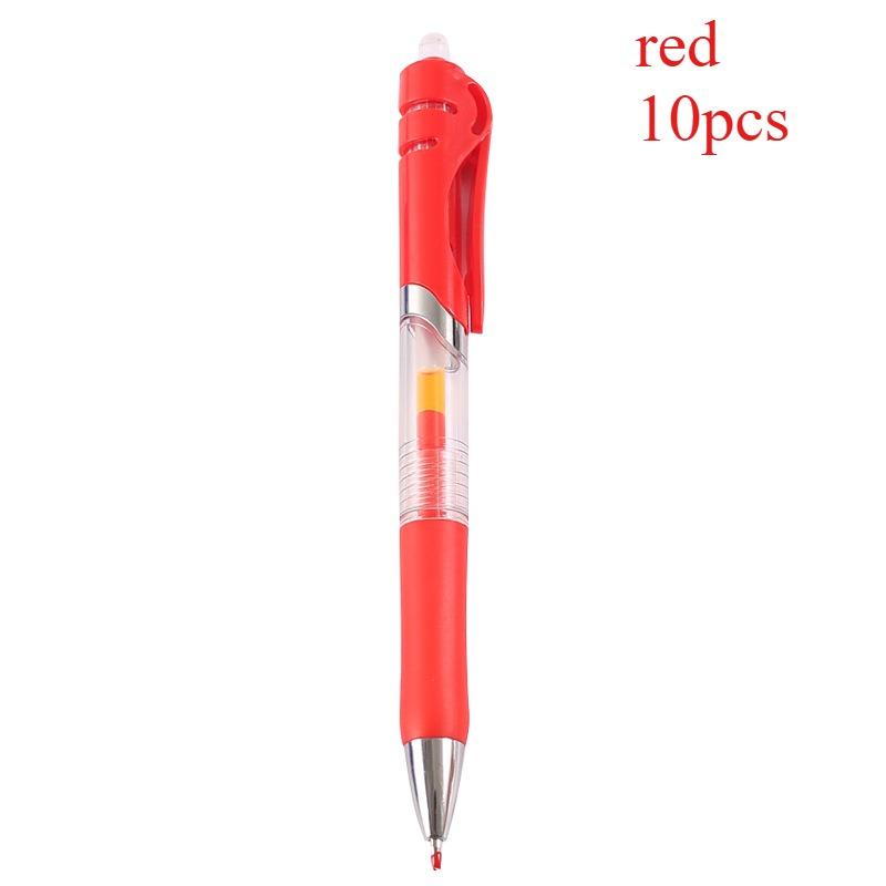 10 ks Stiskací neutrální pero Velkokapacitní kuličkové uhlíkové podpisové pero Obchodní kancelář Černé pero Rychleschnoucí Hladké