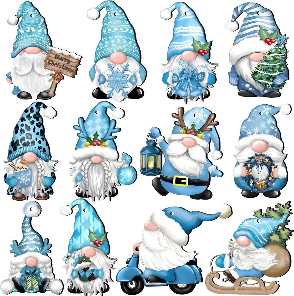 Set Wooden Christmas Dwarf Gnome Decoration Christmas Tree Decoration Wooden