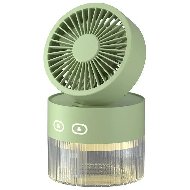 Portable Mini USB Desktop Fan Humidifier Mist Cooling Quiet with LED Light for Office Home Use