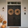 HalloweenAutumn Flower Wreaths, Pumpkin And Berry Door Hangings, HarvestFestival Rattan Rings