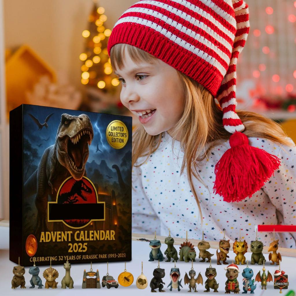 2D Advent Calendar Box, Christmas Countdown Calendar (with Dragon Decorative Toy), 24-Day Christmas Advent Calendar, Christmas Tree Decoration