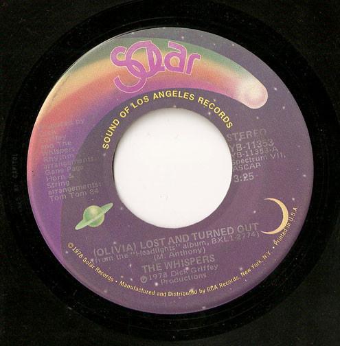 

7inch Record WHISPERS Olivia Lost And Turned Out YB11353 SOLAR 1978 US SoulFunk Used