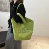 Large Capacity Alphabet Canvas Bag Literature and Art Student Commuting Class Shoulder Bag Going Out Shopping Tote Bag