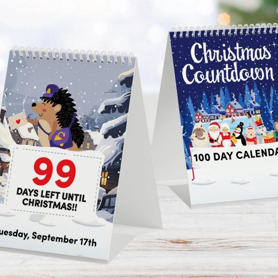 Christmas Tear-Off Countdown Calendar 2025 Desktop 100 Day Christmas Countdown Calendar Festival Advent Calendar for Home Decor Daily Countdown
