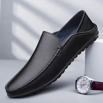 2024 Newly Men's Genuine Leather Shoes Cow Leather Soft Anti-slip Driving Shoes Man High Quality Mens Loafers Luxury Dress Shoes