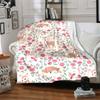 1pc Deer Floral Lightweight Flannel Blanket, Comfortable and Warm Blanket, for Office and Camping Sofa Bed, Livingroom158