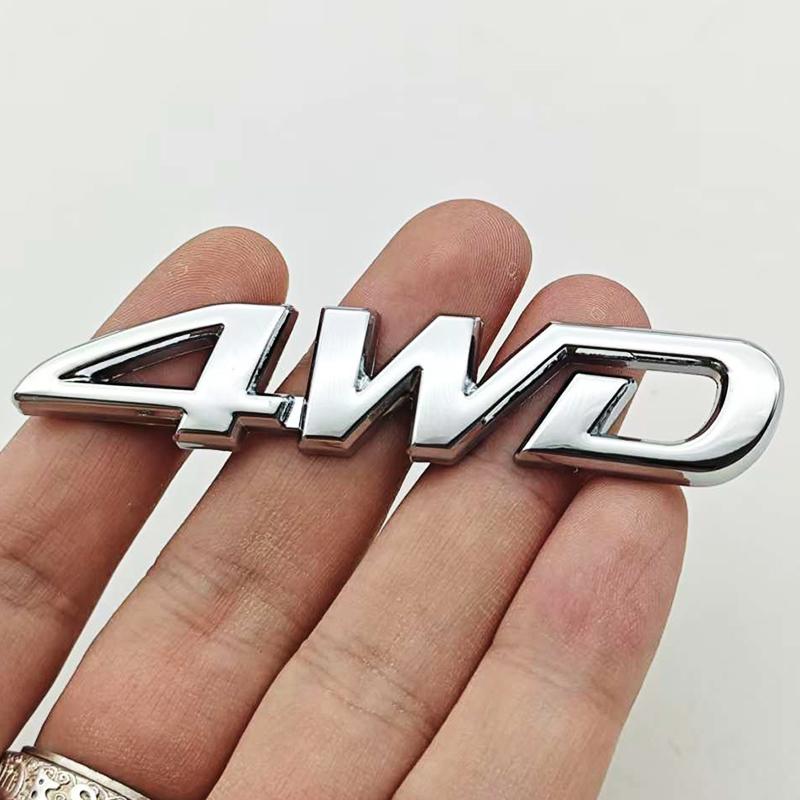 

1Pcs 3D Chrome Black Metal Car Letters Logo 4WD Car Fender Side Rear Trunk Emblem Badge Sticker Decals Auto Accessories