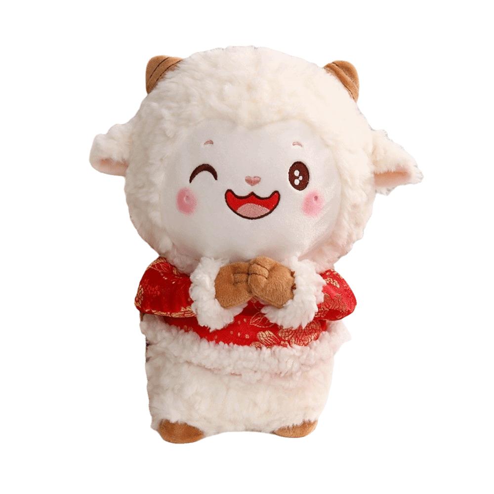 Home Decor Sheep Plush Toy Stuffed Mascot Lamb Statue 2027 Sheep Year Ornaments Chinese New Year