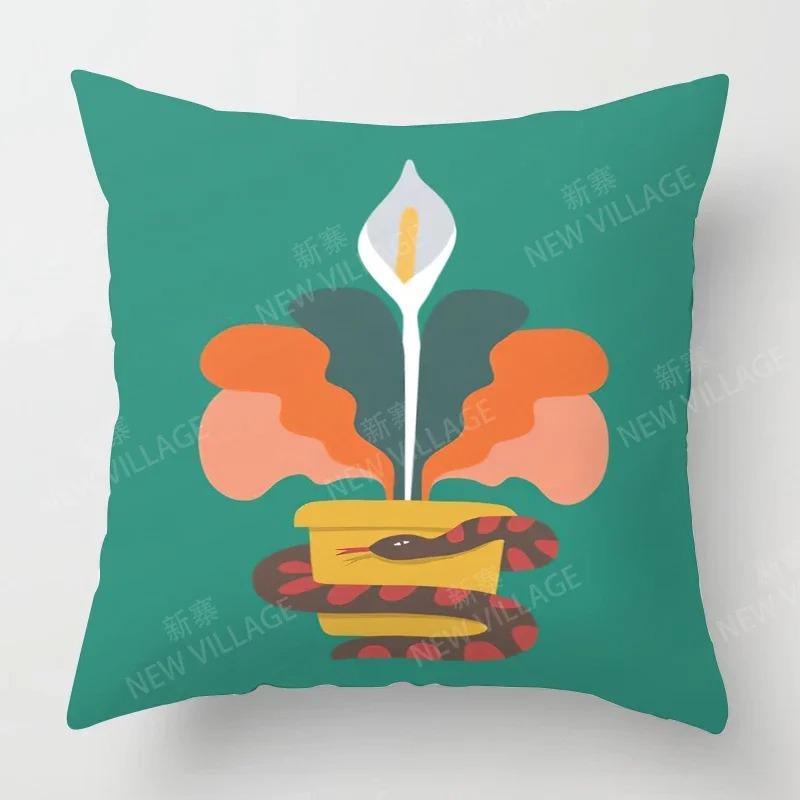 Home Deko Kaninchen mit Löwenzahn Muster Kissenbezug Muster Kissenbezug Geeignet für Sofa Schlafzimmer Auto Kissenbezug