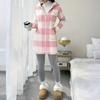 Dame /vinter Lammeull Cardigan Hette Glidelås Fleece Fritidskåpe