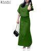ZANZEA Bluză și fuste cu jumătate de mânecă pentru femei Seturi de costume casual din două piese