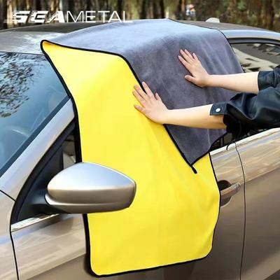 SEAMETAL Großformatige Mikrofasertücher Autowaschtuch 160x60cm Autokörperreinigung Trocken-/Nassdoppelnutzung Superabsorbierende Lappen