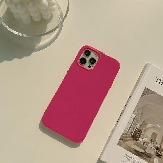 Enkelt fluorescerende fargetelefondeksel for Iphone 14 12 13 11 Pro Promax Plus X Xr Xsmax Støtsikkert hardt telefondeksel