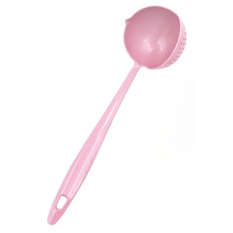 2 In 1 Creative Soup Spoon Long Handle Spoon Creative Spoon Strainer Spoon Cooking Tools Kitchen Wheat Straw Soup Spoon