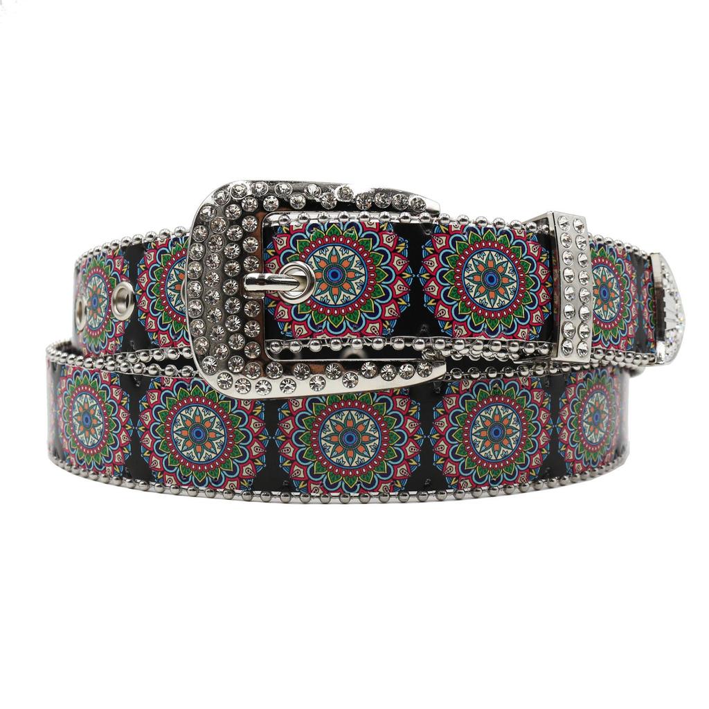 Rhinestone Mandala Women's Retro Versatile Fashion Belt
