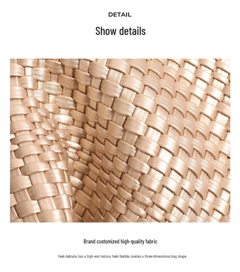 2026 Fashionable Woven Women's Bucket Bag, High-End Shoulder & Underarm Handbag