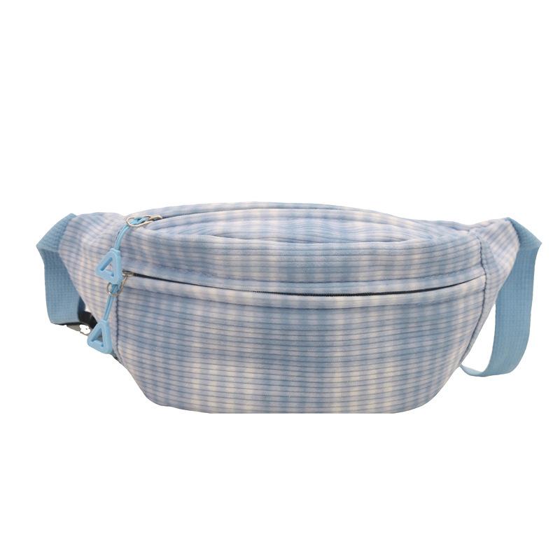 Bag Women's Fresh and Lightweight Plaid Breast Bag Japanese Ins Cute Casual Versatile Messenger Bag Mori Girl Fanny Pack