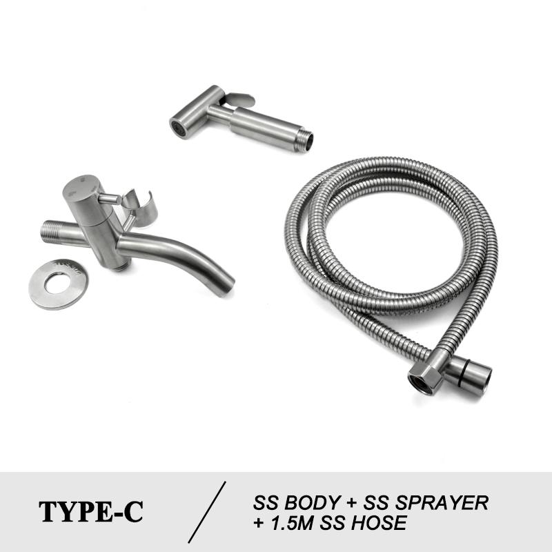 Edelstahl Toiletten Handbrause Bidet Armatur Sprühkopf Bidet Set Sprühkopf Toiletten Sprühkopf Badezimmer Selbstreinigende Dusche Shattaf Wasserhahn