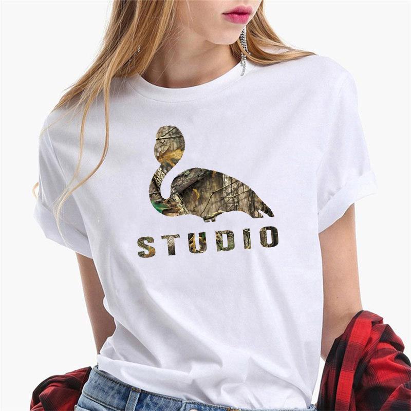 

T Shirt White Fashion Female Round Neck Cute Colorful Women s 2025 New Summer Short Sleeved O-Neck Cartoon Pattern S білий