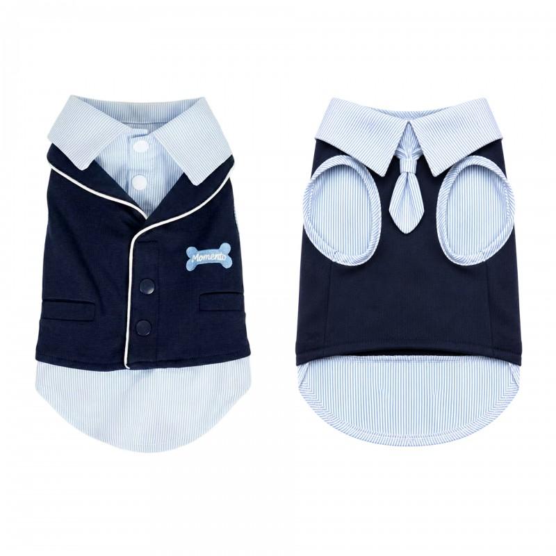 Pet Dog Formal Suit Set With Tie Vest Shirt Top Casual Cotton Outfit Small To Large Breeds