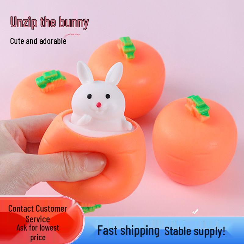 Year of the Rabbit Radish Squeeze Cup: Squishy Stress-Relief Rabbit Toy