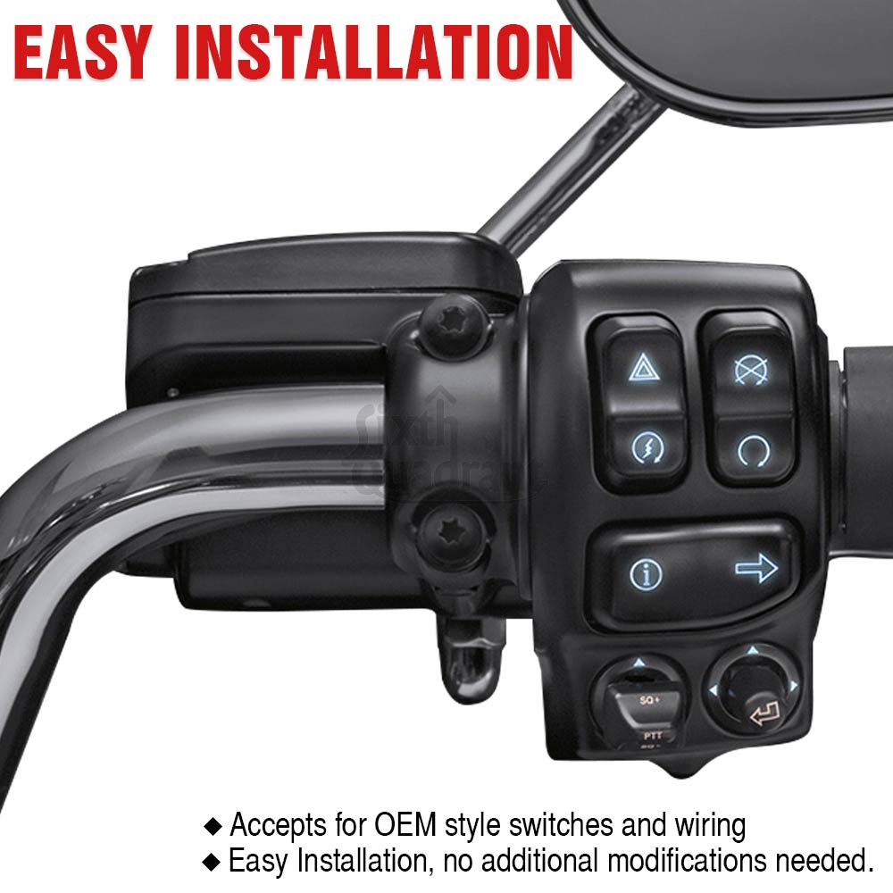 For Harley Touring Road King Special FLHRXS 2024 25 Motorcycle Handlebar Control Switch Housings Cover Kit Black/Chrome Aluminum