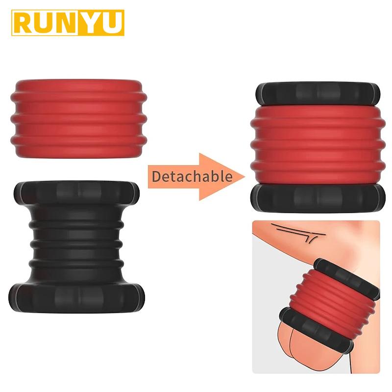 Removable Silicone Penis Ring Time Lock Cock Lasting Erection Extender Scrotal Testis Restriction Sex Chastity Toys For Male 18