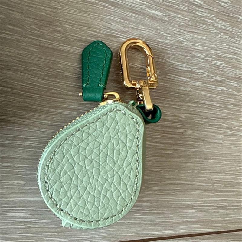 Spot PU Leder Besticktes Münzfach & Schlüsselanhänger - Lychee-Narbenleder, Erdbeere, Zitrone, Apfel, Avocado, Ananas Designs