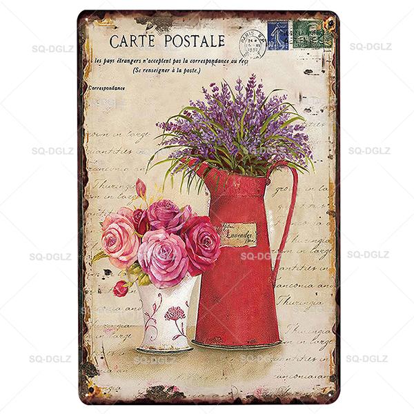 SQDGLZGarden Rules Metal Sign Vintage Metal Plaque Plates Decor For Pub Bar Home Wall Decor Tin Signs Flower Poster Gift