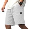 Men Corduroy Shorts Casual Loose Fit Elastic Waistband Drawstring Ribbed Texture Patch Pocket Design Summer Wear