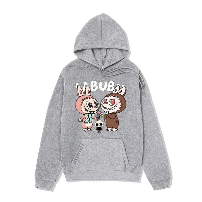Unisex Anime Labubu Hoodie - Cozy Velvet Sweatshirt for Autumn/Winter