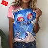 T-shirt Estiva KPop Y2K con Stampa Demon Hunters Donna Manica Corta T-shirt 3D Moda Casual Girocollo Top Largo da Donna