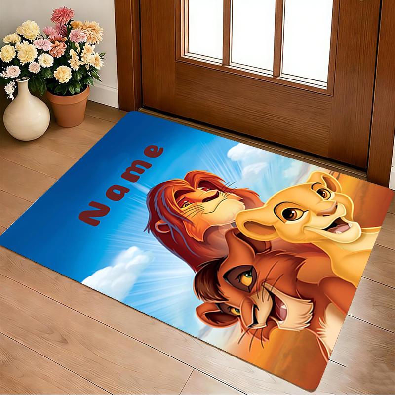 Custom Name Lion Cub Name Living Room Non-Slip Area Rug Soft Carpet for Bedroom Kids Playroom Sofa Office Home Decor Doormat