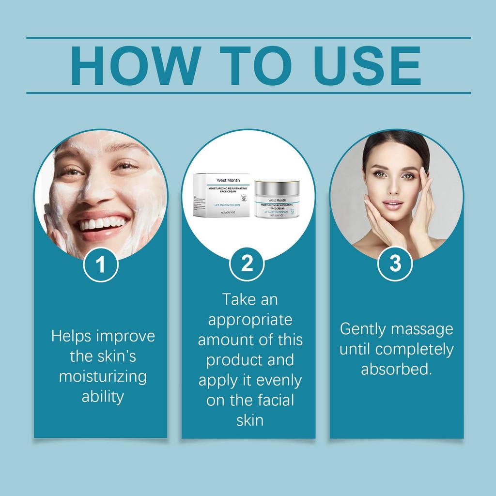 West&Month Facial Nourishing Moisturizing Cream, Gently Moisturizes and Repairs Dry Skin, Hydrates and Moisturizes, Suitable for the Face, 30g