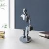 DYS 3D-printad fungerande personfigur med portfölj, Modern abstrakt konstprydnad för skrivbord Bokhylla Kontorsinredning, Stabil bas Kreativ arbetsplats