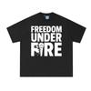 FREEDOM UNDER FIRE Tee American Charlie Kirk 100%Cotton High Quality Tee-shirt Sleeve Grunge Summer O-neck Female/Male Tees