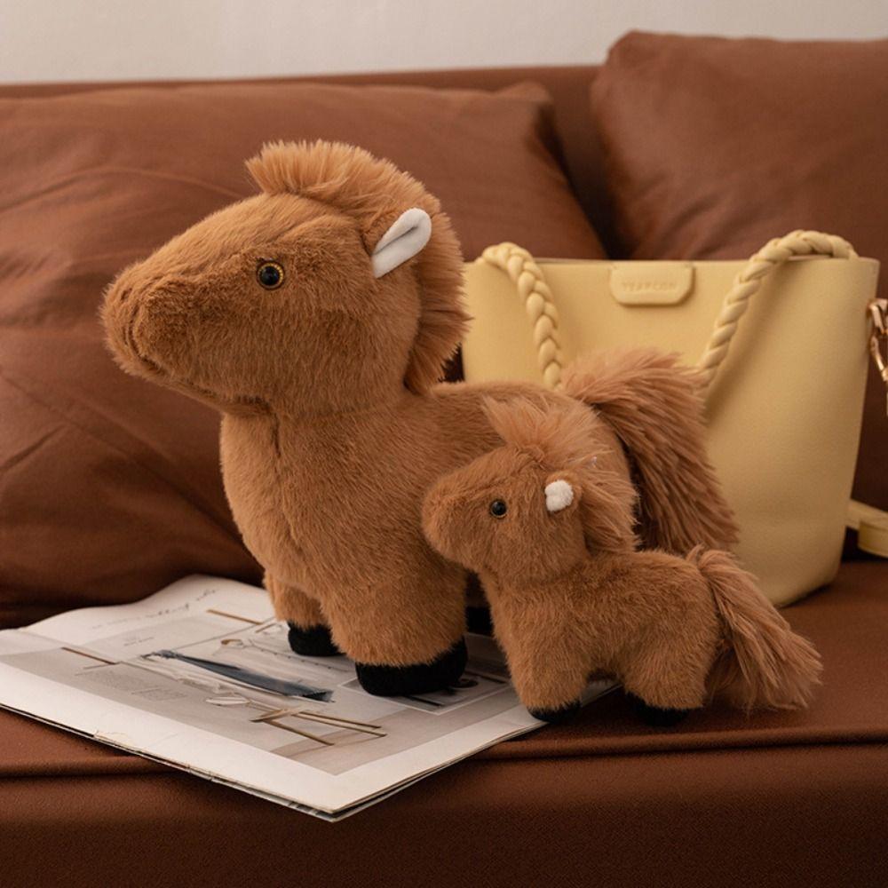 Long Mane Foal Plush Doll Simulation Cartoon Horse Stuffed Toy Horse Plush Keychain  Children